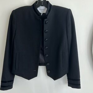Frame Calvary Twill Military Cropped Velvet Trim, Black J done acket